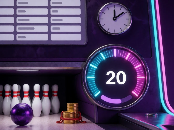 Neon-Freispielanzeige mit Ablauf- und Umsatzsymbolen f&uuml;r die Regeln des DudeSpin Casino Bonus